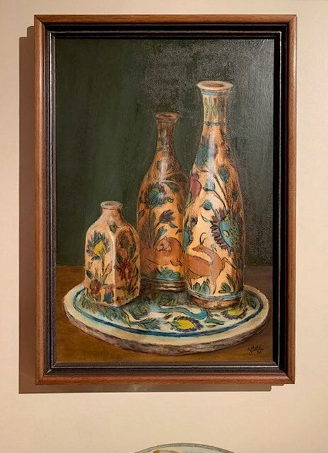 Iranian pottery framed display