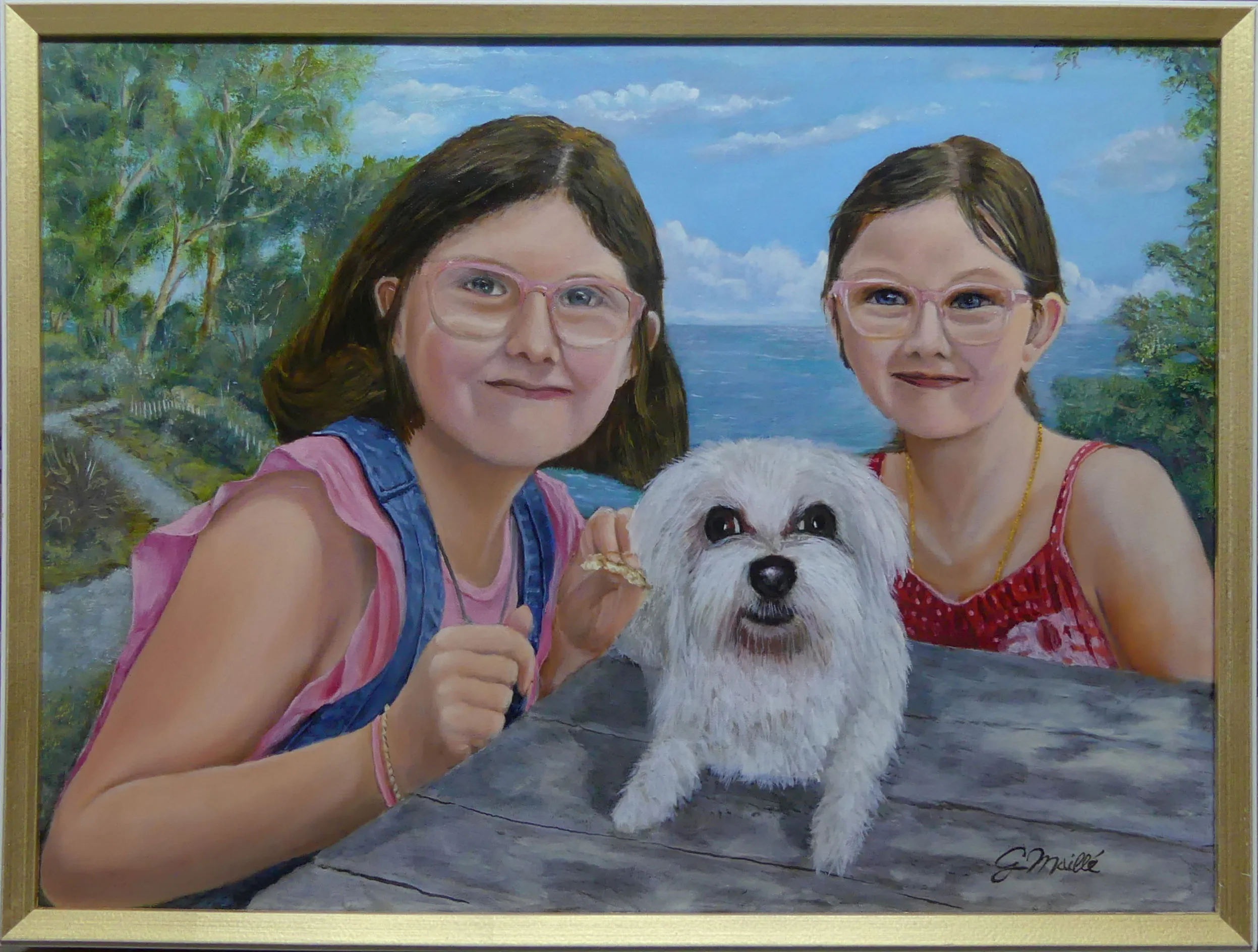 Stella, Rudy and Ellie - Oil on canvas by Gerard Maille